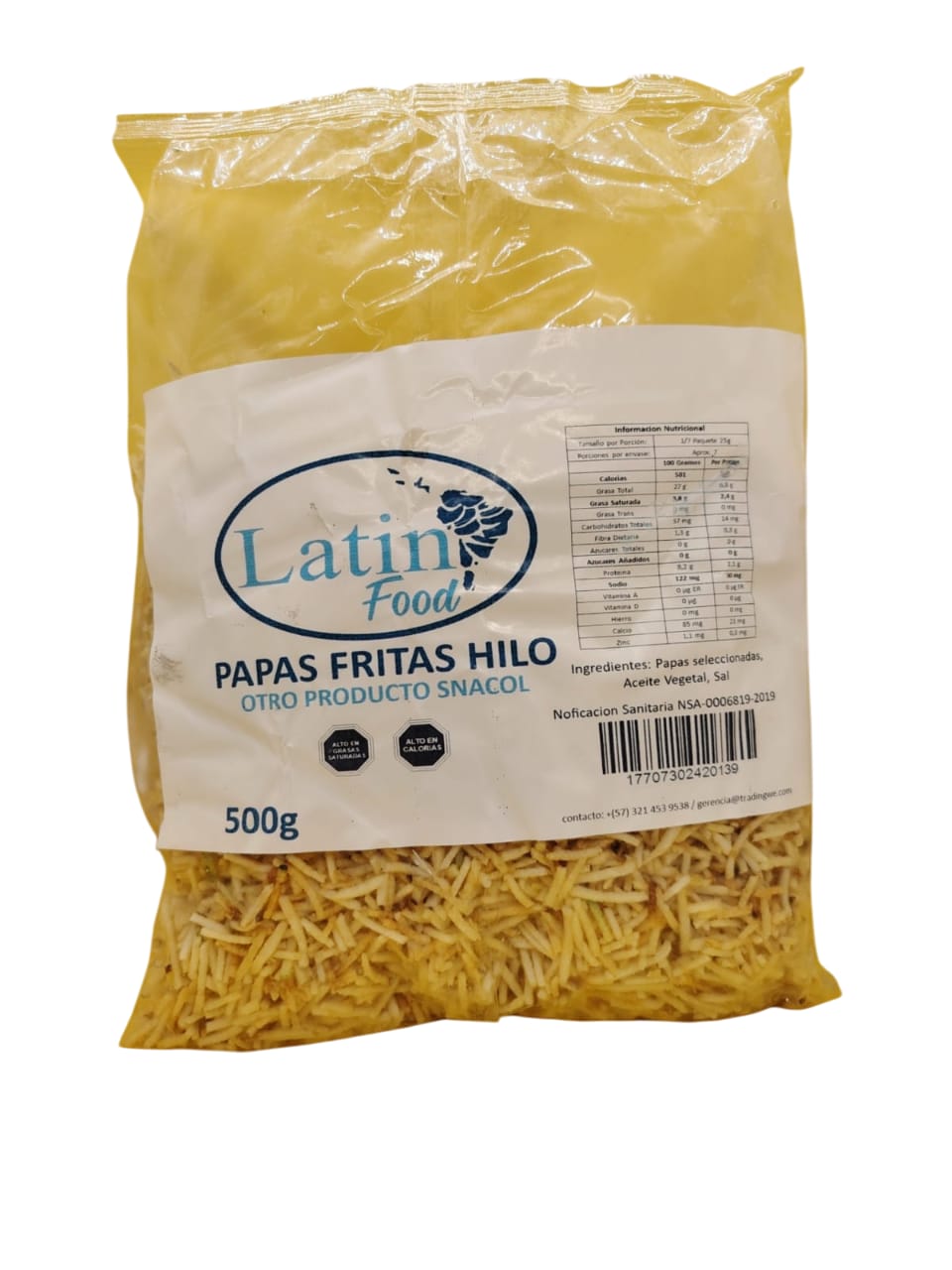 Caja x 15 unid($2.577)Latin Food papas fritas en hilo 500 gr
