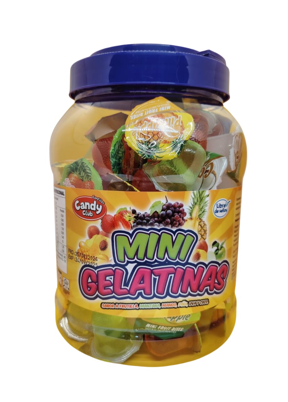 Caja x 100 unid($445)Candy Club, Mini Gelatina 15 gr