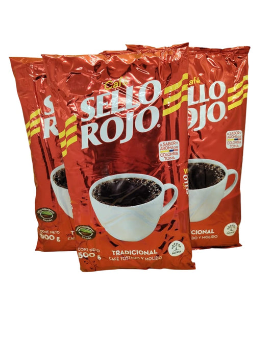 Display x 12 Unid ($4.891). Sello Rojo 250 GR, Cafe Tostado y Molido