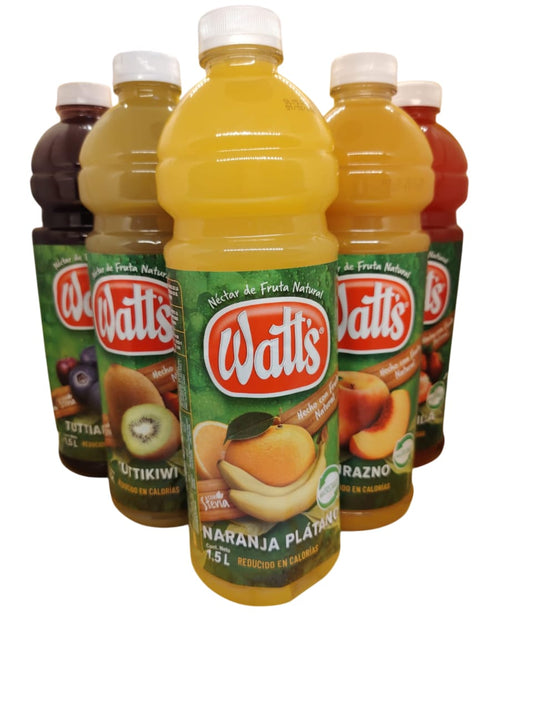 Displayx 6 Unid.($1.808) Watts Nectar de fruta Natural  1.5 lt