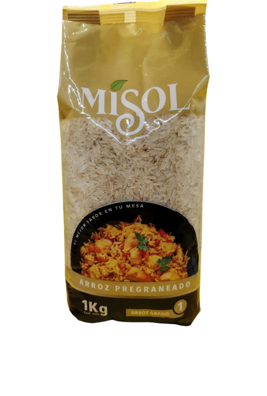 Displayx 10 Unid($1.245). Misol, Arroz Pregraneado Grado 1 de 1 Kg