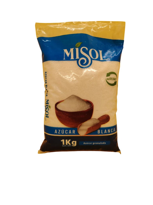 display x 10 Unid($975) Misol,Azucar Blanca Granulada, 1 kg