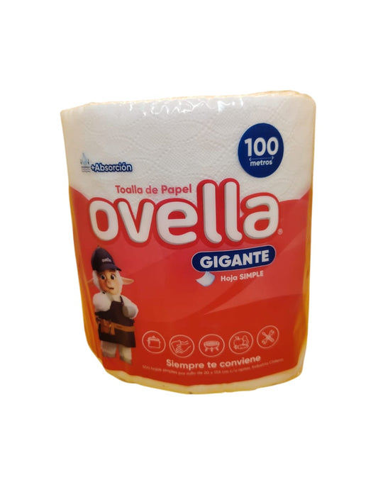Displayx 6 Uni ($1.700) Ovella,Toallas de papel, de 500 hojas de 20cmx17,6 cm de 100 mt